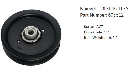 4&quot; IDLER PULLEY (erstatter 603986)