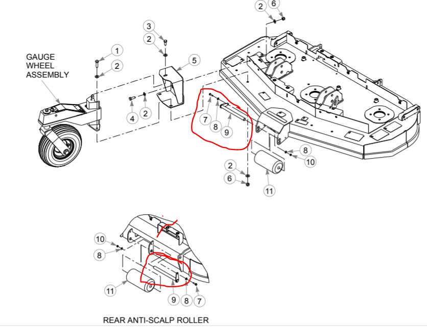 AXLE W/A, SCALP ROLLER