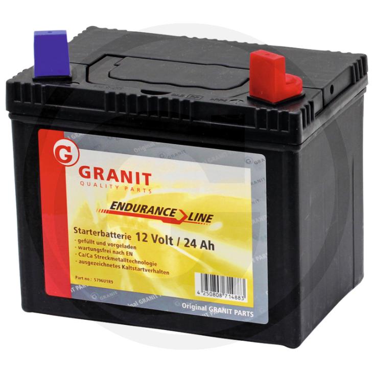 Batteri 12V 24A, Pol: + -